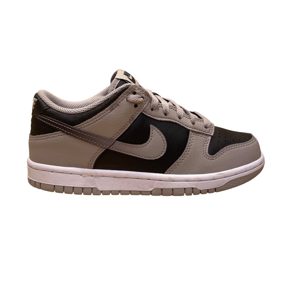 Nike Youth Black & Gray Leather Dunk Low GS Sneakers Size 4.5Y